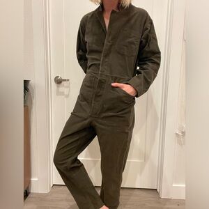 Olive green coverall jumpsuit